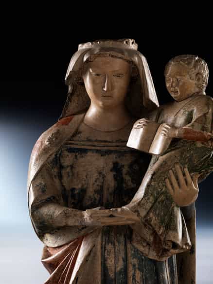 Detailabbildung: Bedeutende, museale Lothringer Steinmadonna