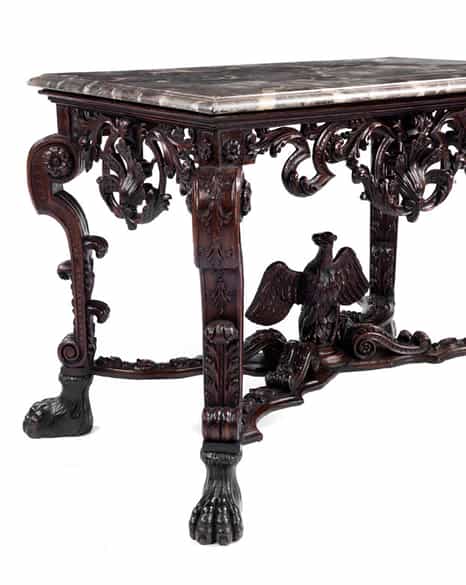 Detailabbildung: Höchst qualitätvoller Konsoltisch, „Table à gibier“