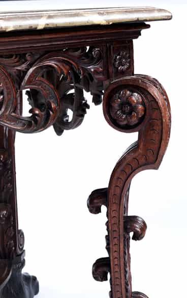 Detailabbildung: Höchst qualitätvoller Konsoltisch, „Table à gibier“