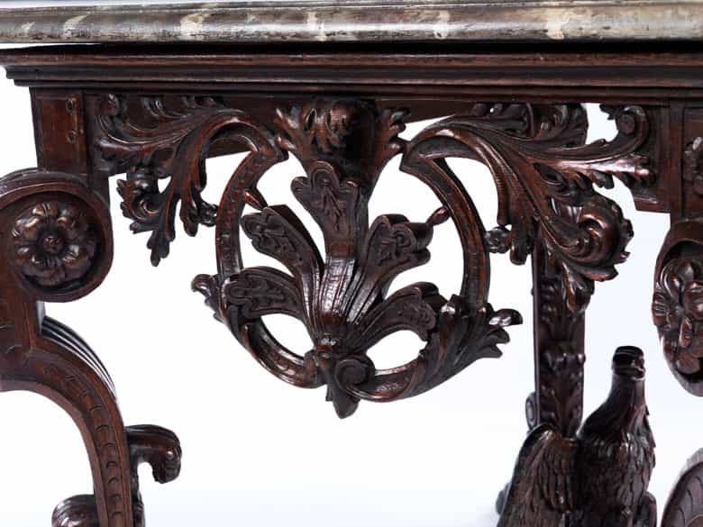 Detailabbildung: Höchst qualitätvoller Konsoltisch, „Table à gibier“
