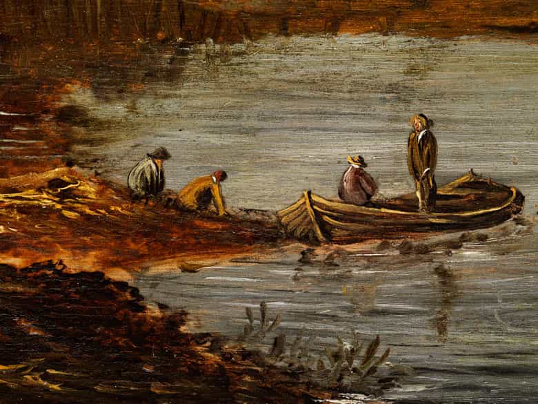 Detailabbildung: Holländischer Maler in Art/ Nachfolge von Jan van Goyen, 1596 Leiden 1656 Den Haag