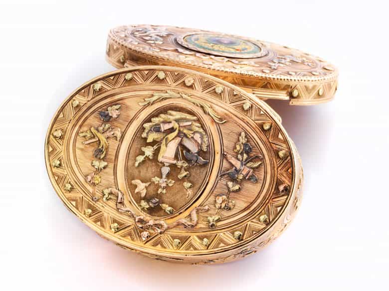 Detailabbildung: Ovale Golddose mit Miniatur-Damenbildnis