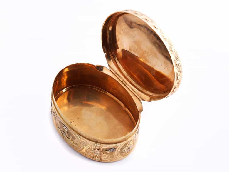 Detailabbildung: Ovale Golddose mit Miniatur-Damenbildnis