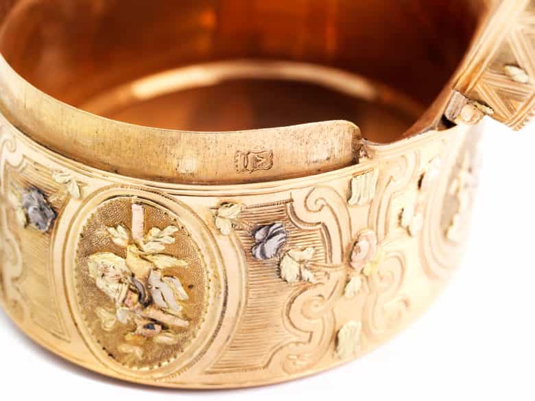 Detailabbildung: Ovale Golddose mit Miniatur-Damenbildnis