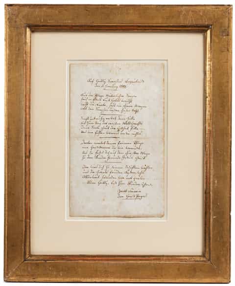 Detailabbildung: Handschriftliches Gedicht des Jakob Sarasin