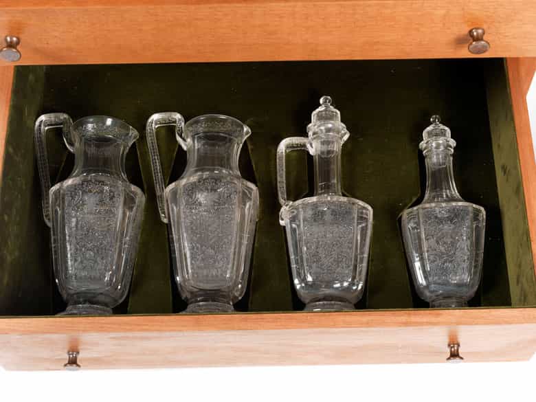 Detailabbildung: Komplettes „Maria Theresia“ Gläserservice der Firma Joseph Lobmeyr, Wien