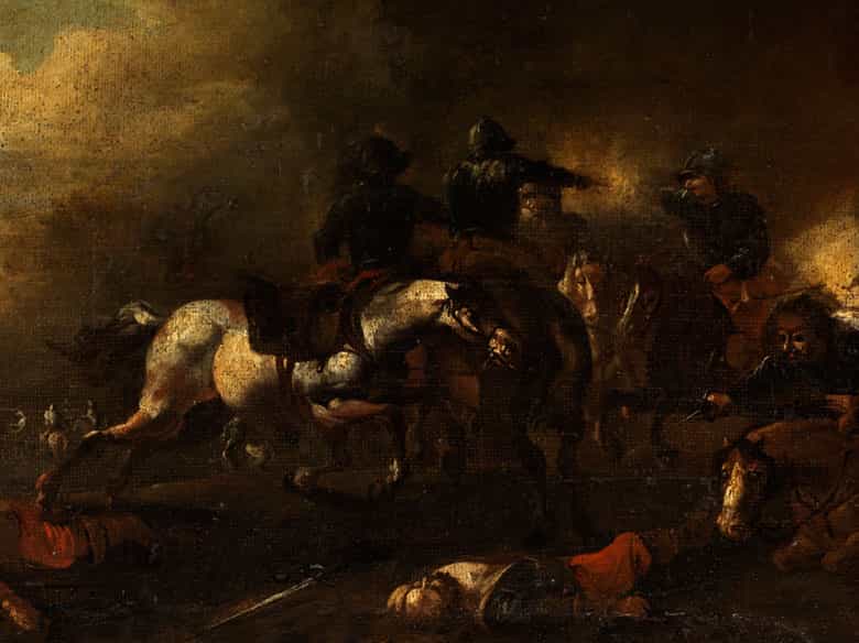 Detailabbildung: Maler des 17./ 18. Jahrhunderts in der Art von Courtois, 1621 - 1676