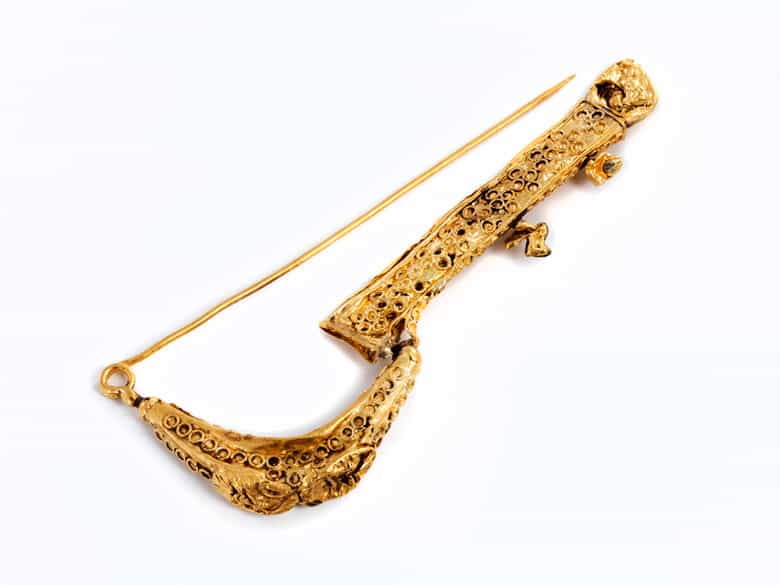 Detailabbildung: Antike Bügelfibel in Gold