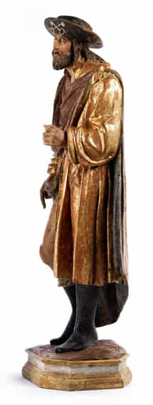 Detailabbildung: Schnitzfigur des Heiligen Rochus