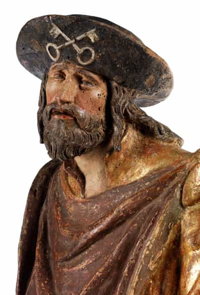 Detailabbildung: Schnitzfigur des Heiligen Rochus