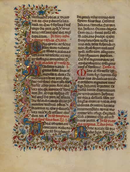 Detailabbildung: Serie von vier Pergamentseiten