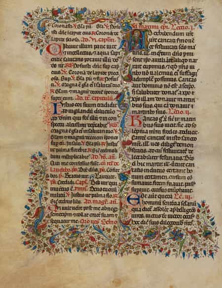 Detailabbildung: Serie von vier Pergamentseiten