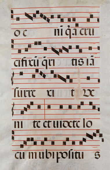 Detailabbildung: Paar Antiphonar-Blätter mit reicher Buchmalerei