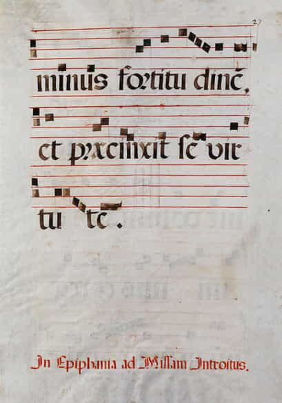 Detailabbildung: Paar Antiphonar-Blätter mit reicher Buchmalerei