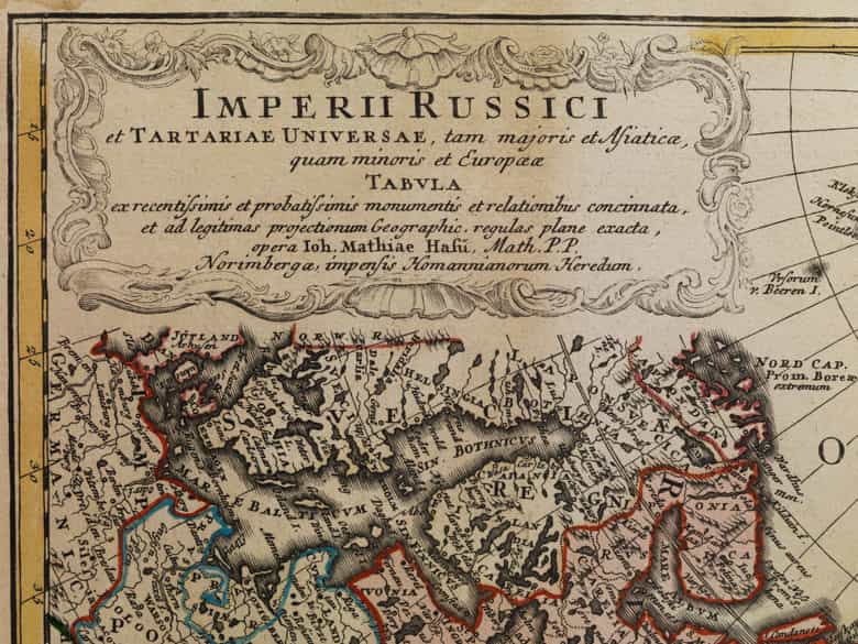 Detailabbildung: Original-Karte des asiatischen und europäisch russischen Reiches