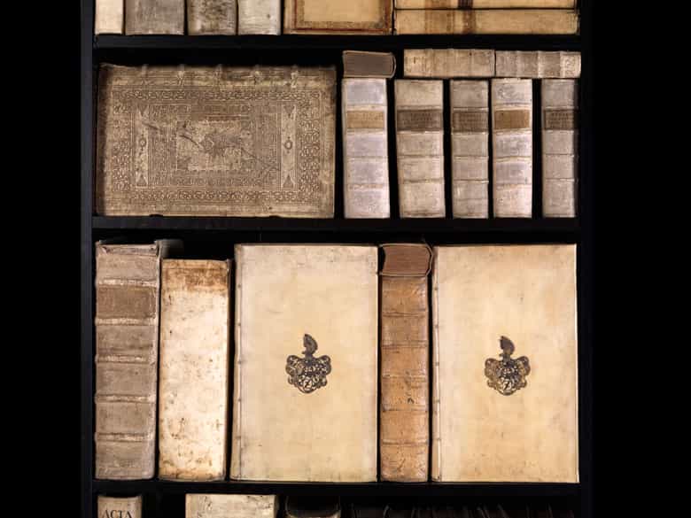 Detailabbildung: Weiße Bibliothek mit Werken des 16. - 18. Jahrhunderts