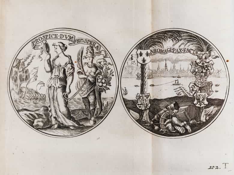 Detailabbildung: Weiße Bibliothek mit Werken des 16. - 18. Jahrhunderts