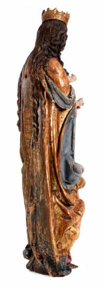 Detailabbildung: Lebensgroße Madonnenfigur der Donauschule aus der Werkstatt/ Umkreis von Hans Leinberger, um 1475/ 80 - 1531