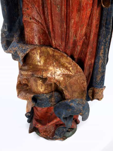 Detailabbildung: Lebensgroße Madonnenfigur der Donauschule aus der Werkstatt/ Umkreis von Hans Leinberger, um 1475/ 80 - 1531