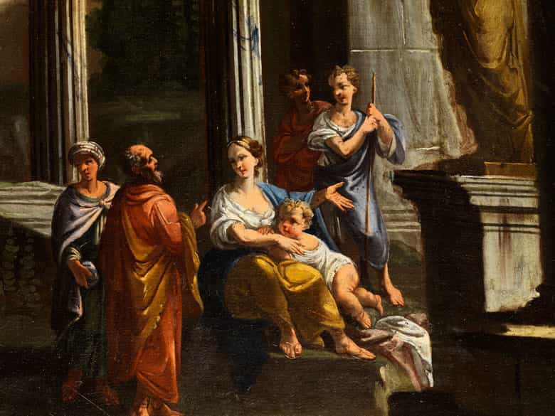 Detailabbildung: Italienischer Maler im Umkreis von Giovanni Ghisolfi, 1623 Milano – 1683, bzw. dessen Schüler Bernardo Rachetti, 1639 – 1702