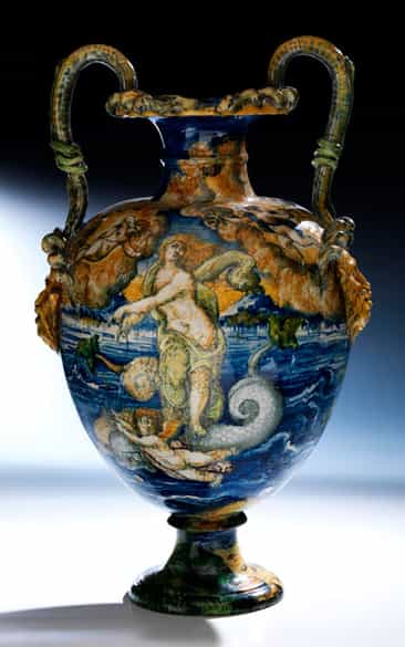 Detailabbildung: Museale, große Majolika-Vase