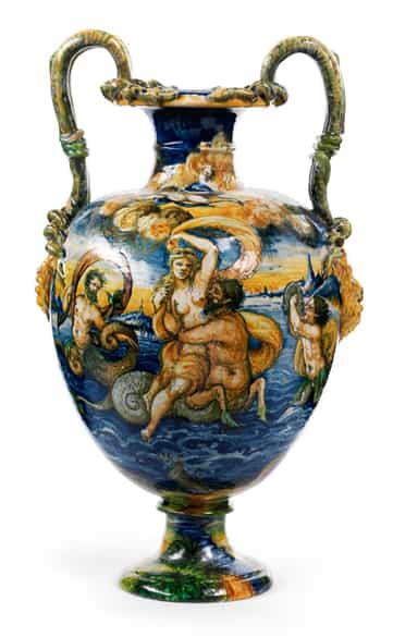 Detailabbildung: Museale, große Majolika-Vase