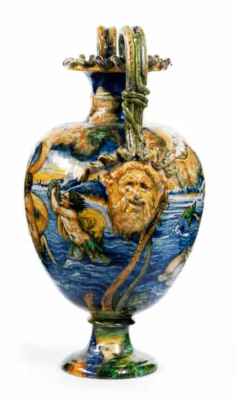 Detailabbildung: Museale, große Majolika-Vase