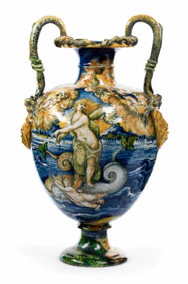 Detailabbildung: Museale, große Majolika-Vase