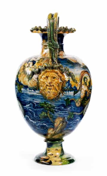 Detailabbildung: Museale, große Majolika-Vase