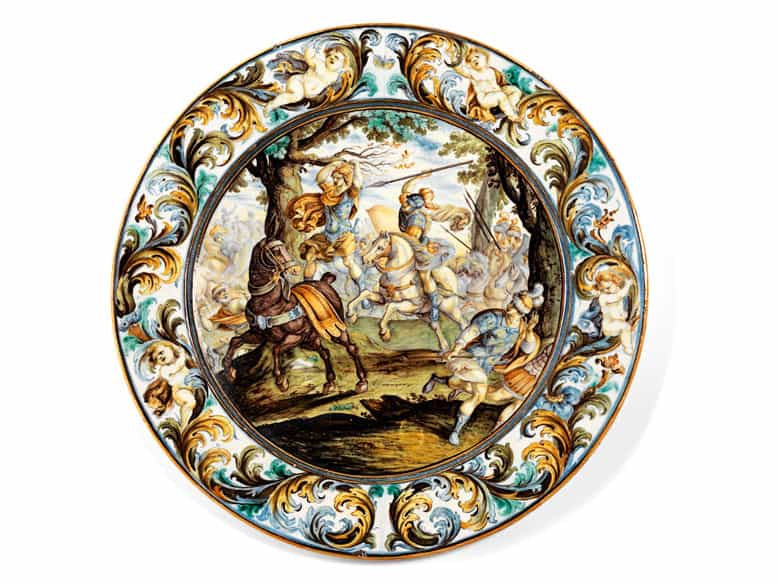Detailabbildung: Große Castelli-Bildplatte von Carlo Antonio Grue, 1655 - 1723