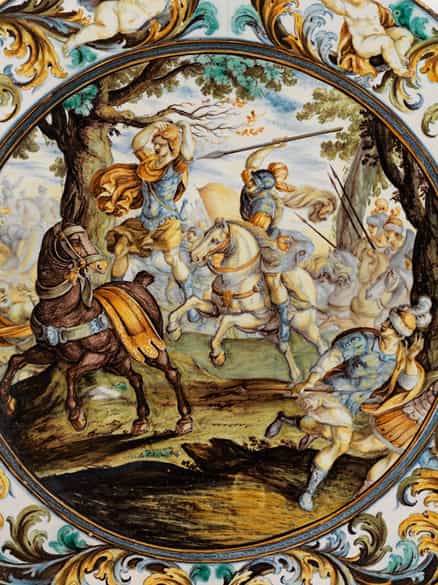 Detailabbildung: Große Castelli-Bildplatte von Carlo Antonio Grue, 1655 - 1723