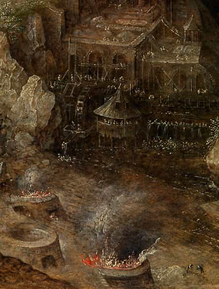 Detailabbildung: Lucas van Valkenborch, 1530 Loewen – 1597 Frankfurt am Main, zug. Flämischer Maler in der Nachfolge von Pieter Brueghel d. Ä.
