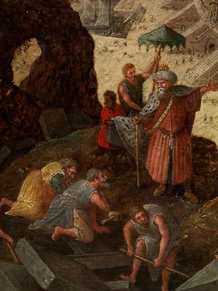 Detailabbildung: Lucas van Valkenborch, 1530 Loewen – 1597 Frankfurt am Main, zug. Flämischer Maler in der Nachfolge von Pieter Brueghel d. Ä.