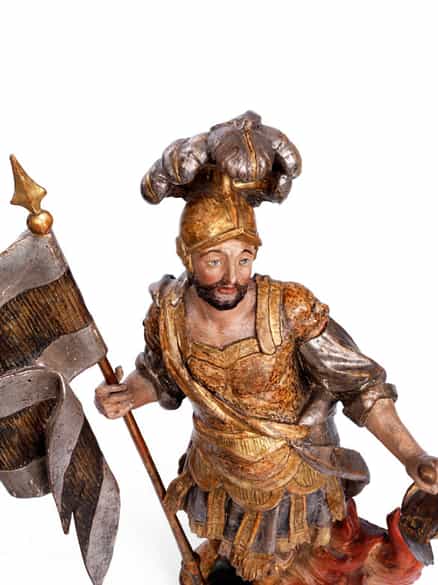 Detailabbildung: Schnitzfigur des Heiligen Florian