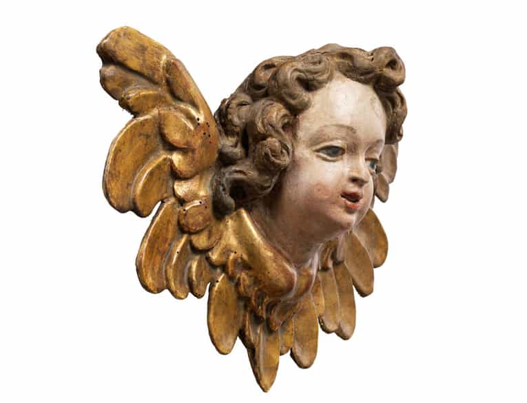 Detailabbildung: Geflügelter Engelskopf