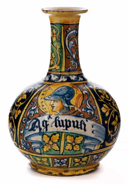 Detailabbildung: Majolika-Apotheken-Flasche
