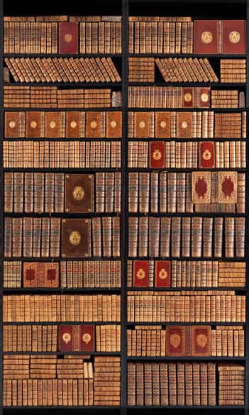 Detailabbildung: † Eine große Bibliothek mit 1054 Büchern des 18. Jahrhunderts aus der Zeit von König Louis XIV, Louis XV und Louis XVI