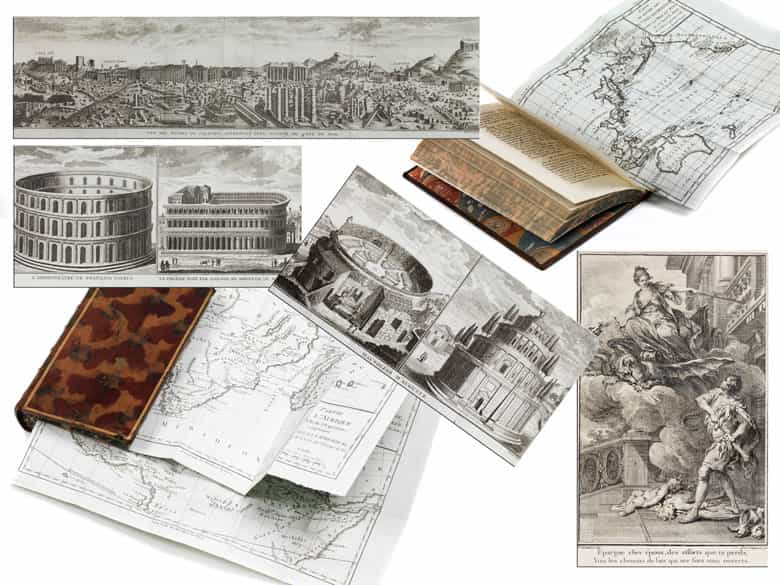 Detailabbildung: † Eine große Bibliothek mit 1054 Büchern des 18. Jahrhunderts aus der Zeit von König Louis XIV, Louis XV und Louis XVI