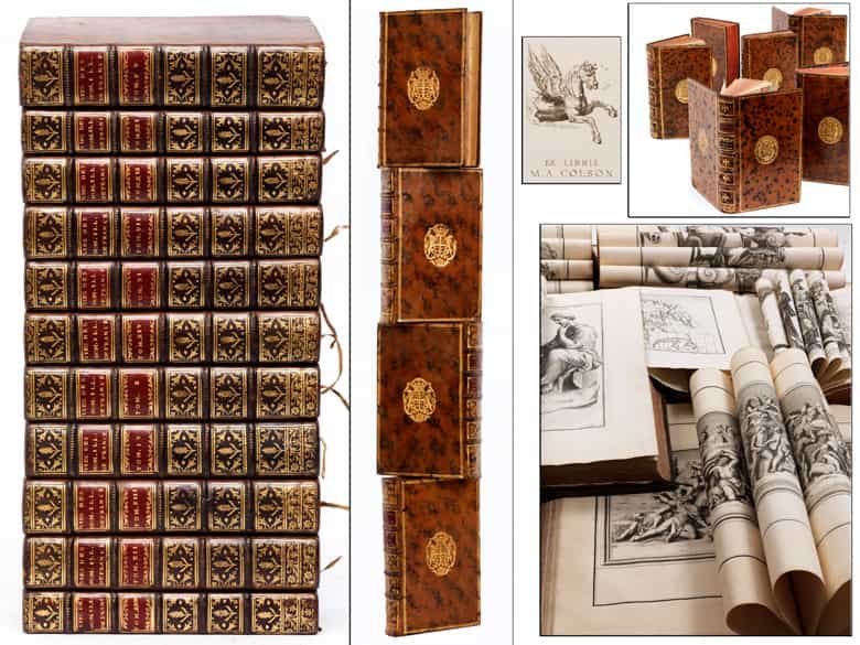 Detailabbildung: † Eine große Bibliothek mit 1054 Büchern des 18. Jahrhunderts aus der Zeit von König Louis XIV, Louis XV und Louis XVI