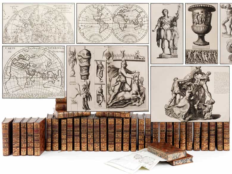 Detailabbildung: † Eine große Bibliothek mit 1054 Büchern des 18. Jahrhunderts aus der Zeit von König Louis XIV, Louis XV und Louis XVI