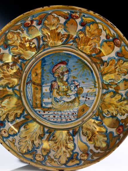 Detailabbildung: Museale Fayence-Lüsterschale aus der Werkstatt von Giorgio Andreoli, 1464 - 1553