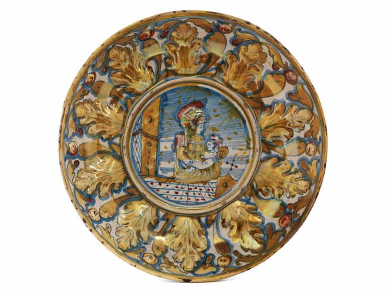 Detailabbildung: Museale Fayence-Lüsterschale aus der Werkstatt von Giorgio Andreoli, 1464 - 1553