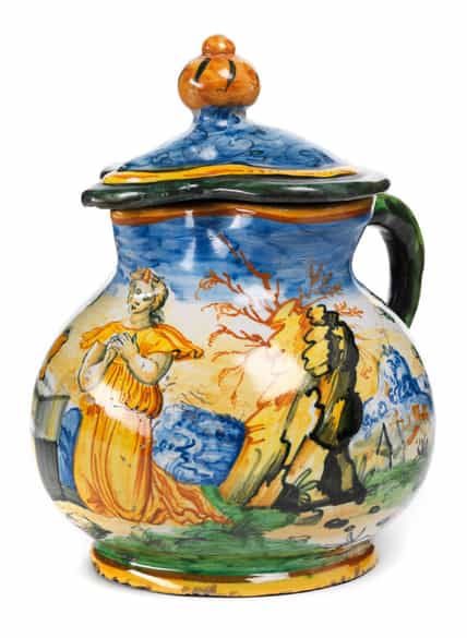 Detailabbildung: Majolika-Deckelkanne