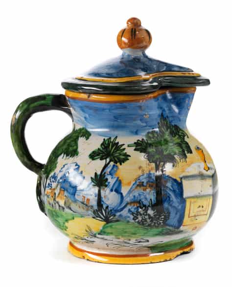 Detailabbildung: Majolika-Deckelkanne