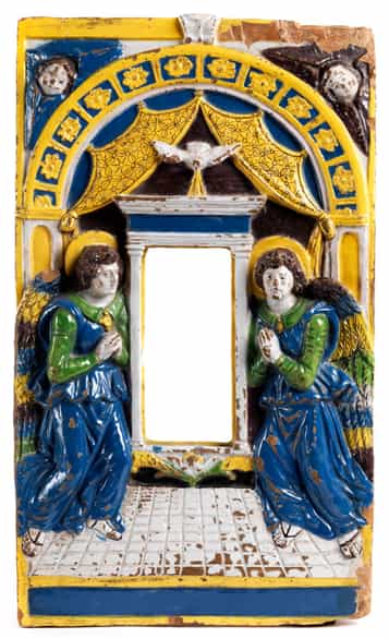 Detailabbildung: Seltene, museale Majolika-Ädikula von Giovanni Della Robbia, 1469 - um 1529 Florenz