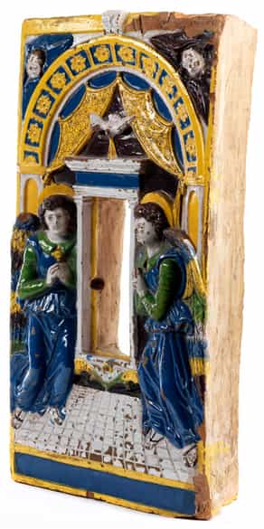 Detailabbildung: Seltene, museale Majolika-Ädikula von Giovanni Della Robbia, 1469 - um 1529 Florenz
