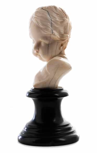 Detailabbildung: Geschnitztes Elfenbeinköpfchen in Art von François Duquesnoy, 1597 - 1643