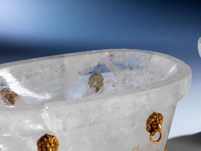 Detailabbildung: Paar Bergkristallschalen mit vergoldeten Montierungen