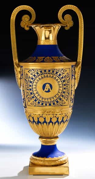 Detailabbildung: † Bedeutende, museale Prunkvase der Porzellanmanufaktur Nymphenburg