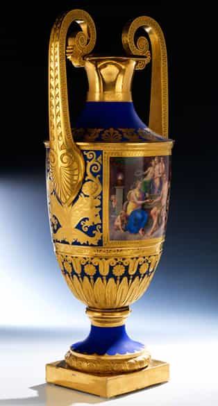 Detailabbildung: † Bedeutende, museale Prunkvase der Porzellanmanufaktur Nymphenburg